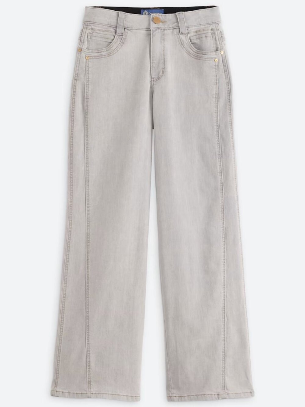 Democracy Ab Solution Skyrise Wide Leg Jeans Slimming 6 PETITE Light Gray NWT